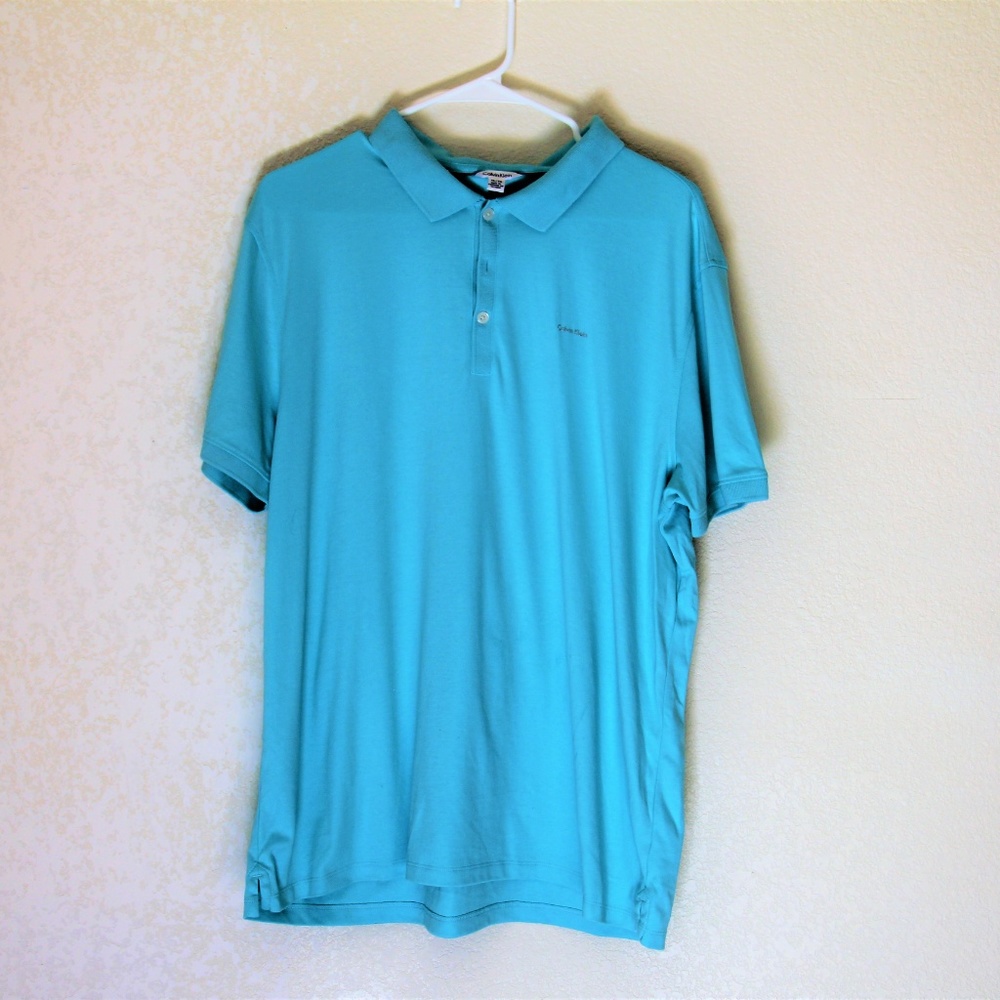 Calvin Klein blue polo liquid cotton